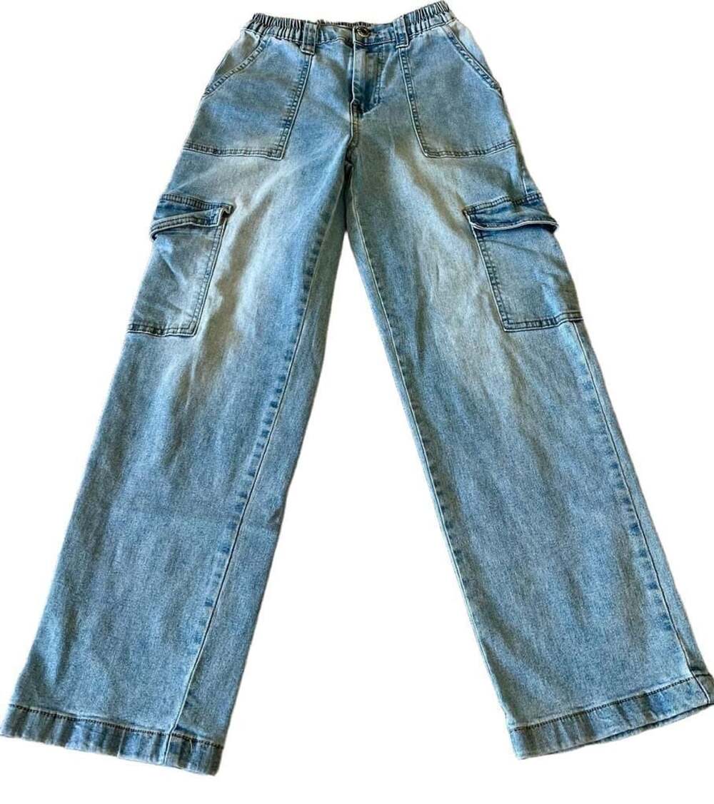 Gogo Jeans Cargo Denim Jeans Women’s Size 3/26 Blue Light Wash Skater